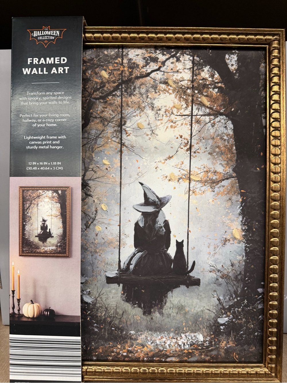 ALDI Witch on Swing Framed Wall Art - Picture 3 of 4